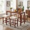 Set of 2 Backless Saddle Seat Bar Stools 24 Inch Counter Height Stools with Linen Cushion and Rubber Wood Frame